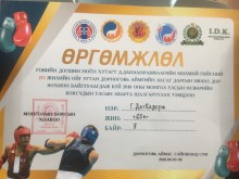 Лицей сургуулийн сурагч Монгол улсын өсвөрийн боксчдын улсын аварга шалгаруулах тэмцээнээс хүрэл медаль хүртлээ.